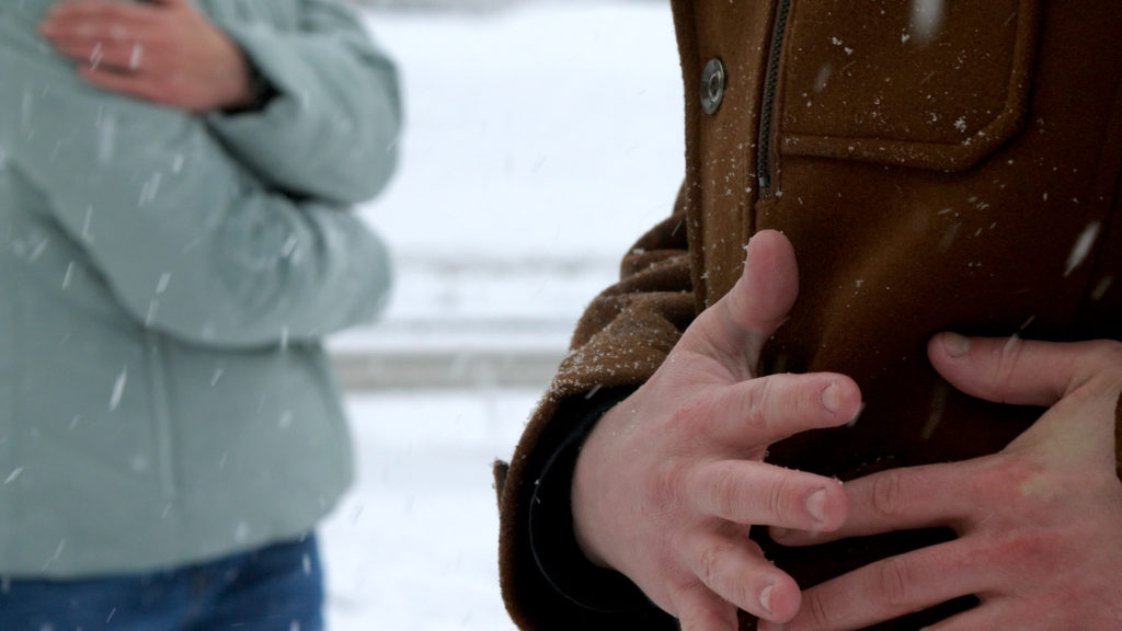 two dancers in snow